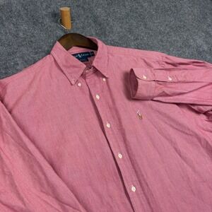 Polo Ralph Lauren Blake Shirt Mens XL Red White Micro Check Cotton Button Down